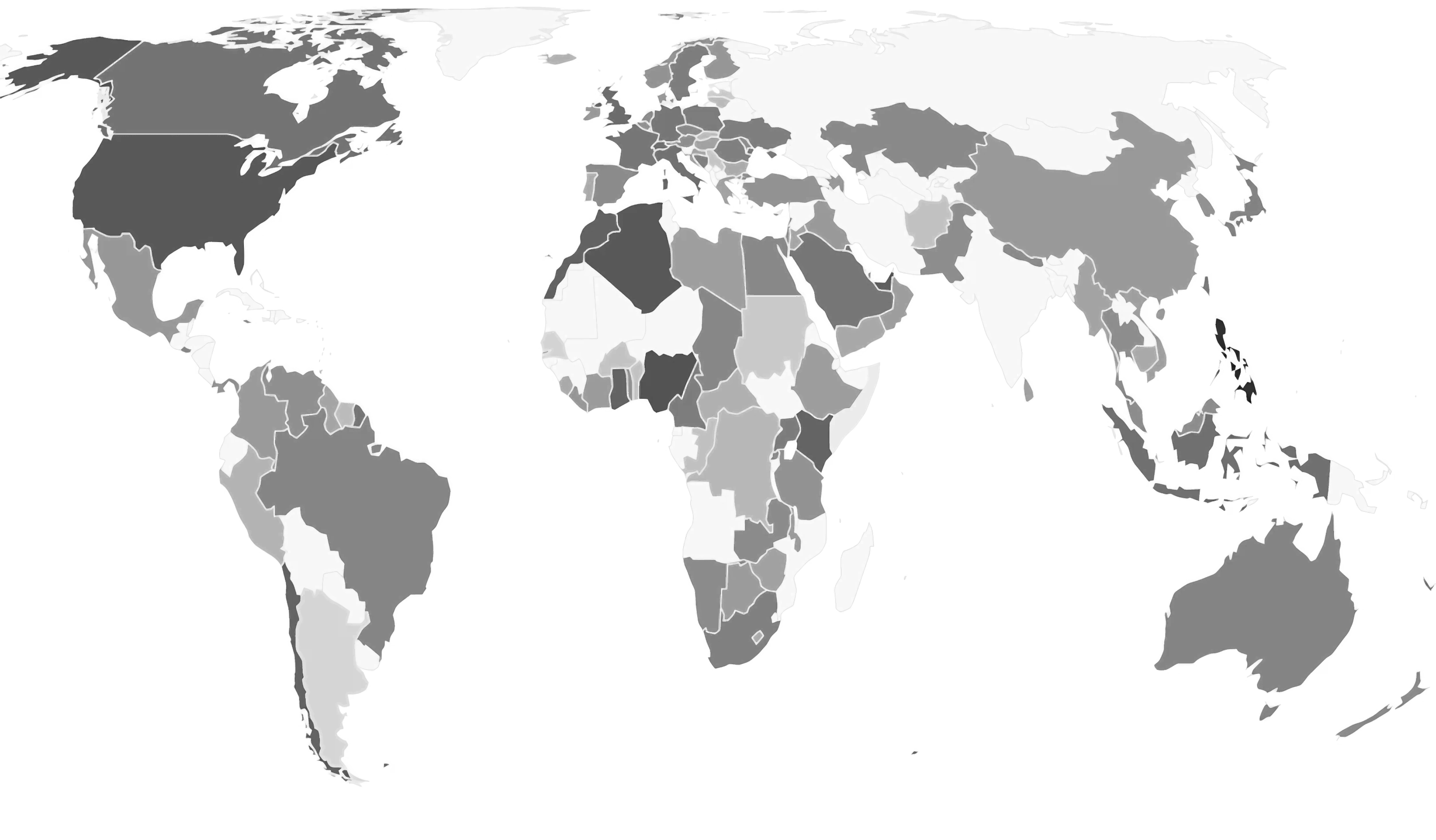 World map of campaign views by country